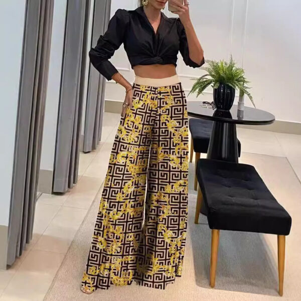 European And American Autumn Best-selling Printed Wide-leg Pants - Image 5