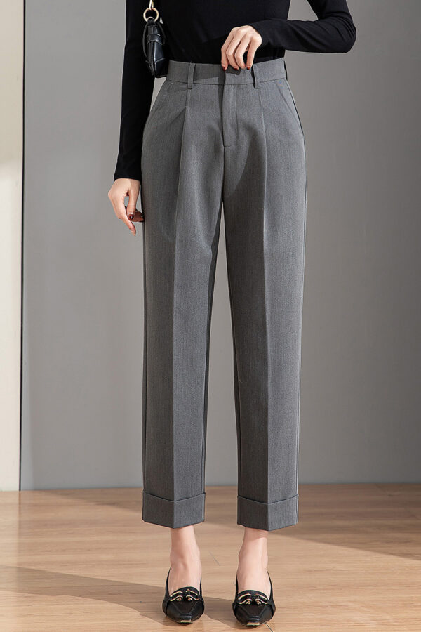 Women's Straight Loose High Waist Draped Casual Pants - Image 5