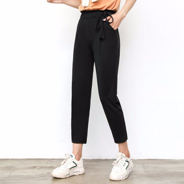 Slim Feet Cropped Tappered Harem Casual Pants - Image 3