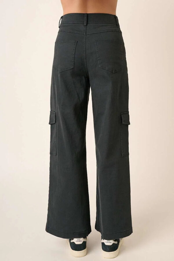 Mittoshop Wide Leg High Waist Pants With Cargo Pockets - Image 3