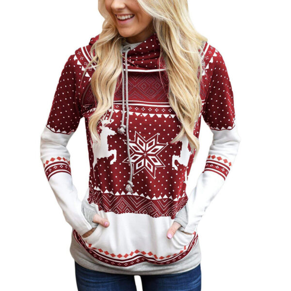 Long-Sleeved Hooded Casual Sweatshirt With Printed Pockets - Image 6