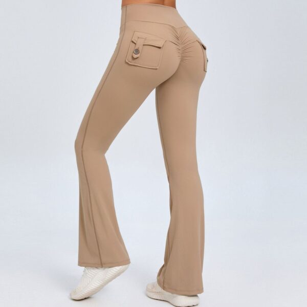 Hip Lifting Yoga Bell-bottom Pants Fitness Sports Wide Legs High Waist - Image 6