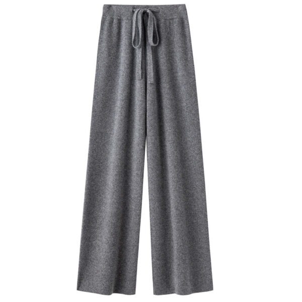 Pure Wool Wide-leg Pants Mid-waist Drooping Slimming Casual - Image 6
