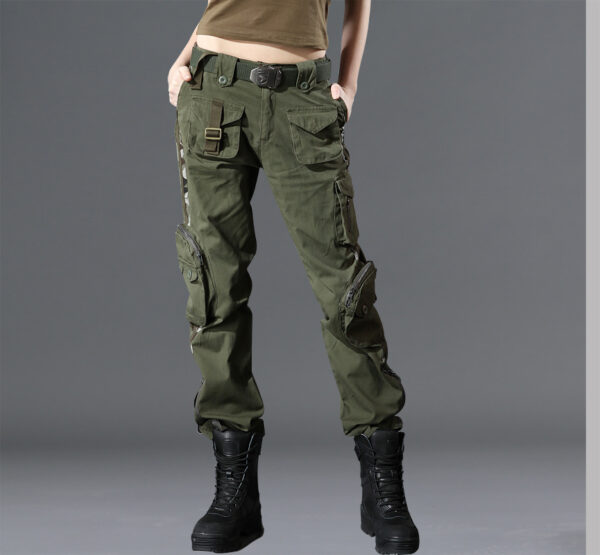 Women's Casual Straight Leg High Waisted Loose Fitting Workwear Pants - Image 4