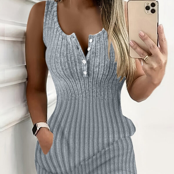 Sunken Stripe Slim Fit Dress Women - Image 8