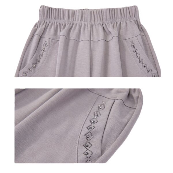 Summer Thin Ice Silk Casual Pants High Waist Elastic Plus Size - Image 2