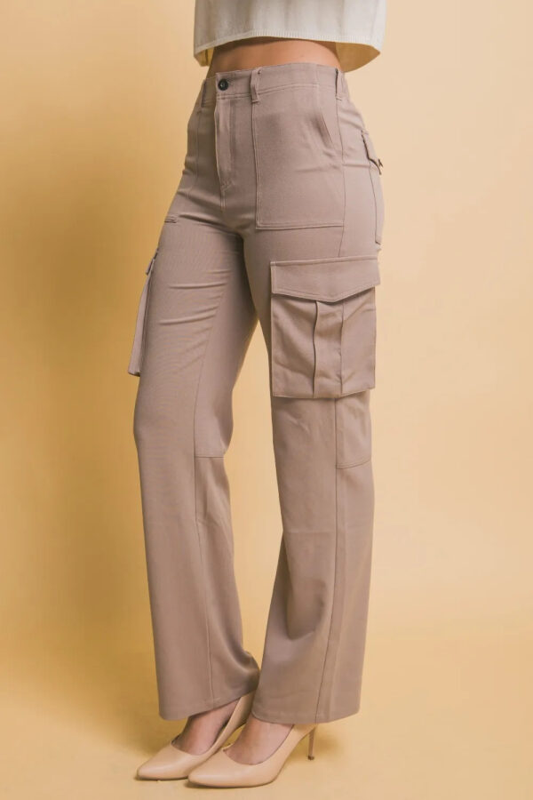 Love Tree High Rise Cargo Pants With Pockets - Image 3