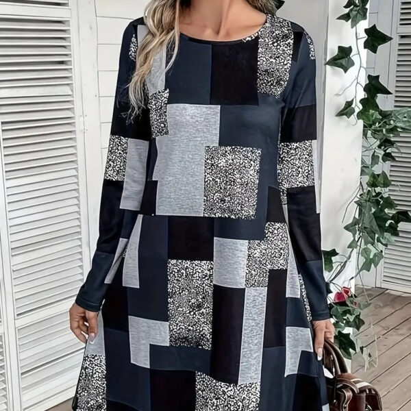 Temperament Leisure Elegant Digital Printing Loose Dress