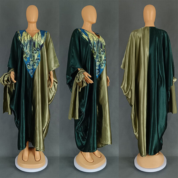 Ethnic Style Loose Plus Size Color-matching Dress - Image 5
