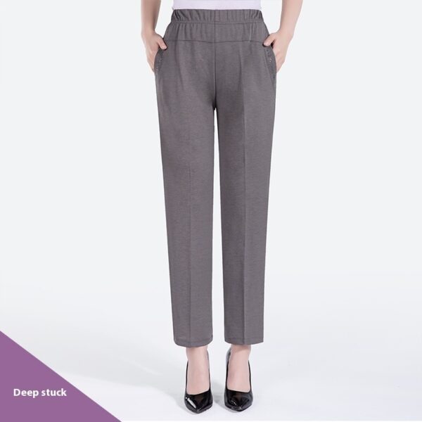 Summer Thin Ice Silk Casual Pants High Waist Elastic Plus Size - Image 7