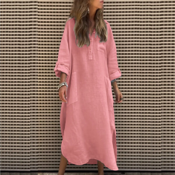 New Autumn And Winter Elegant Solid Color Irregular Dress - Image 2