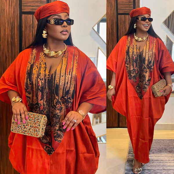 Ethnic Style Loose Plus Size Color-matching Dress - Image 8
