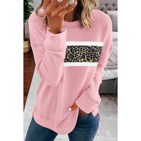 Pattern Print Long-Sleeved Round Neck Casual Sweater - Image 5