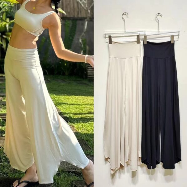 Bamboo Fiber Nude Feel Breathable High Waist Loose And Irregular Trousers Wide Leg Pants