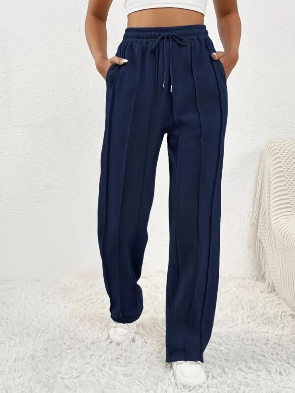 Gray Sweatpants Women's High Waist Wide Leg Loose - Image 3