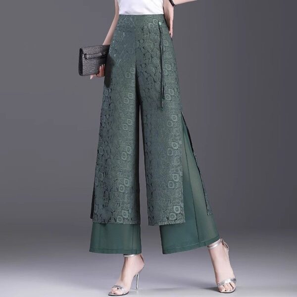 Chinese Style Split Pants Thin High Waist Loose - Image 2