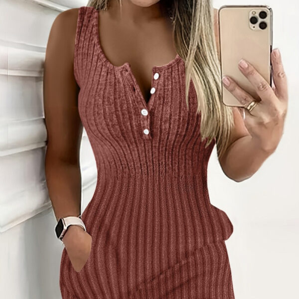 Sunken Stripe Slim Fit Dress Women - Image 9