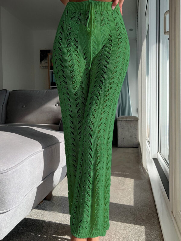 Straight-leg Pants Hollow Out Tied Trousers - Image 5