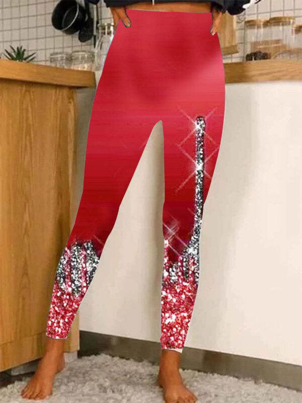 Women's Casual Tight High Waist Stretch 3D Digital Printing Leggings - Image 6