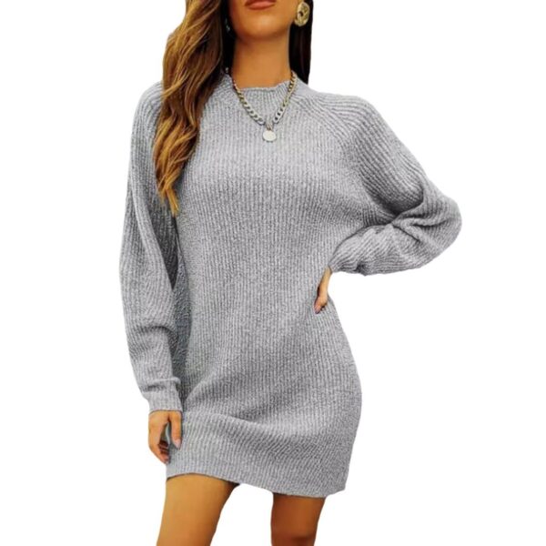 Solid Color Loose Long Sleeves Pullover Coat Sweater - Image 3