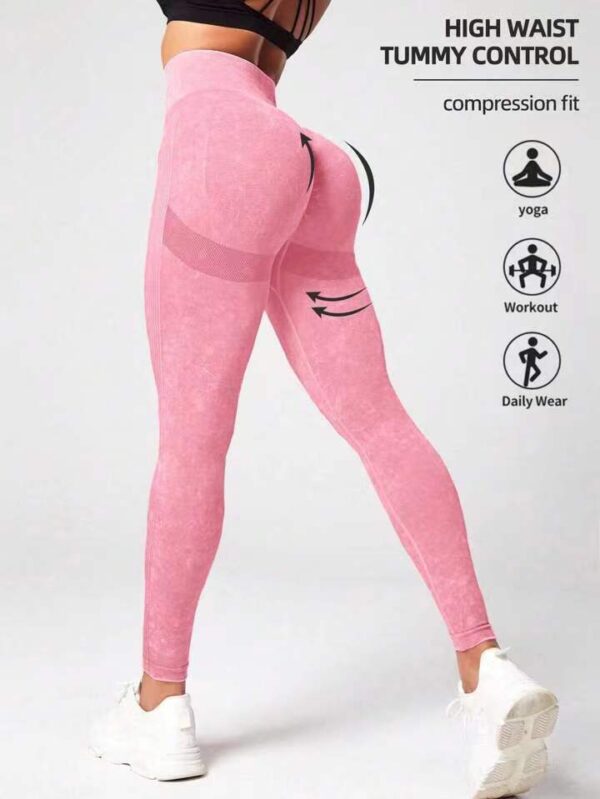 Matte Washed Seamless Yoga High Waist Hip Lift Fitness Pants - Image 2