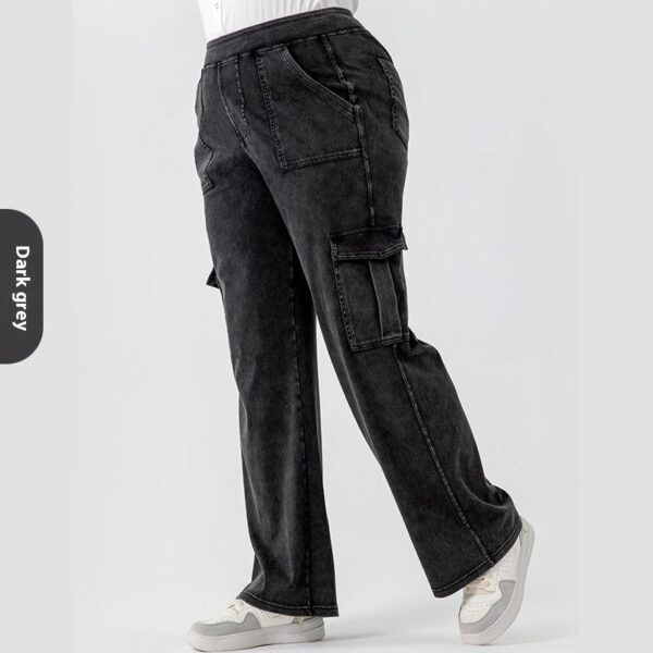 High Waist Stretch Double Pocket Sports Casual Pants - Image 4