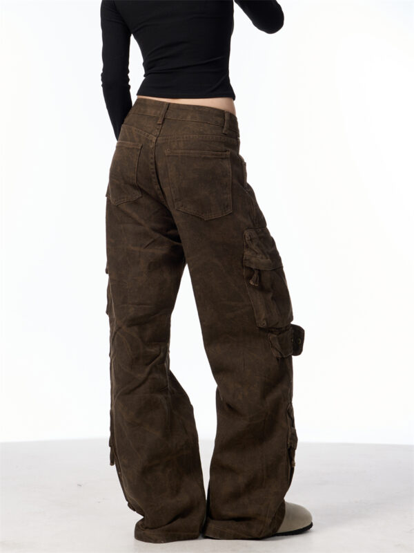 Retro Design Camouflage Cargo Pants Women - Image 6