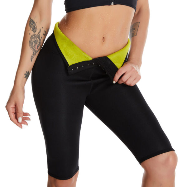 Neoprene High-waisted Trousers Nine Points Violent Sweat Suit Three Breasted - Image 5