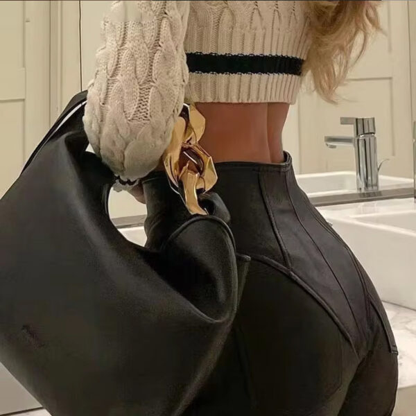 New PU Casual Leather Pants Women's Long Ankle-length Slim-fit - Image 6
