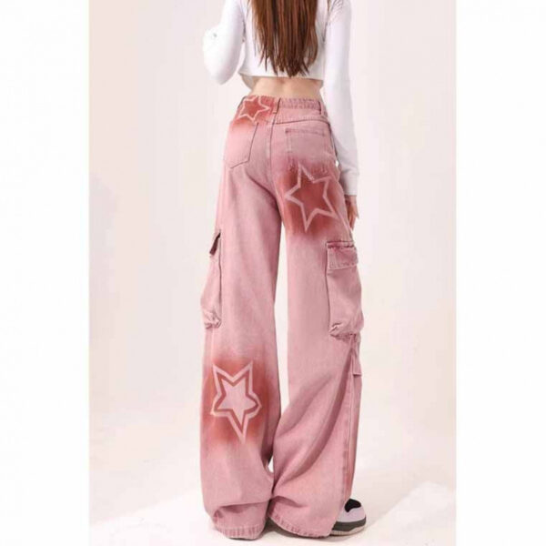 Cargo Jeans Women's Plus Size XINGX Printed Wide-leg Trousers - Image 5