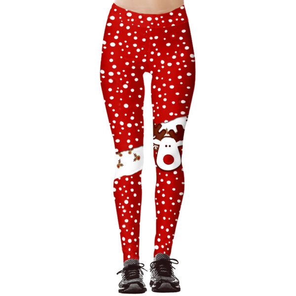 Christmas Printed Sports Hip Raise High Waist Leggings - Image 5