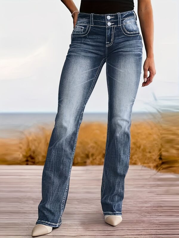 Women's Jeans High Waist Straight Slim Fit Slimming Versatile - Image 3