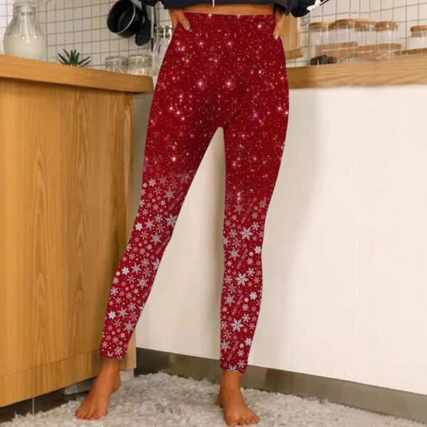 Christmas Printing Fashion Trend Women's Home Outdoor Tight Leggings - Image 6