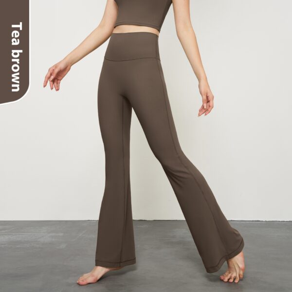 Nude Feel Wide Leg Skinny Yoga Pants High Waist Non-embarrassing Line Sports Trousers - Image 7