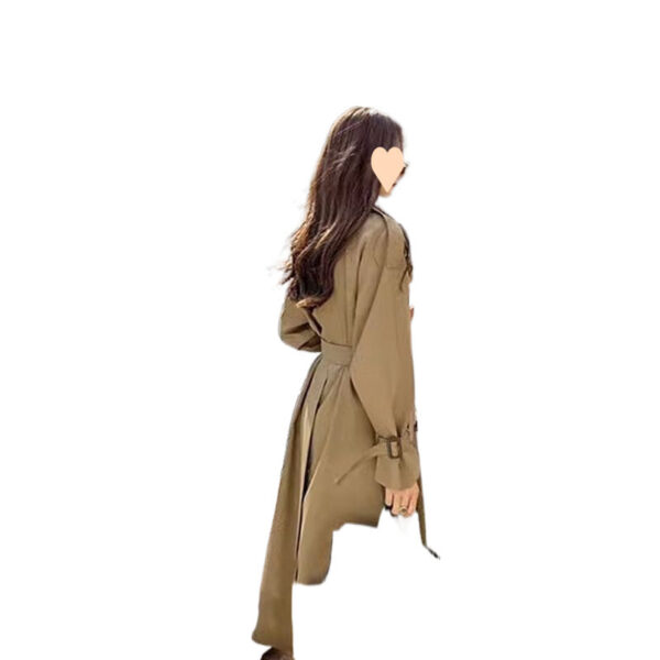 New Mid-length Small Below The Knee Slimming Loose Trench Coat Women - Image 4