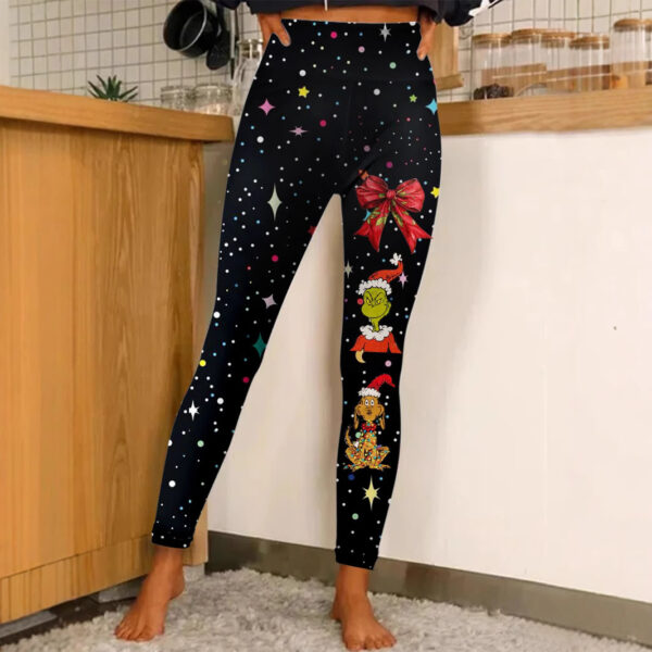 Christmas Printing Fashion Trend Women's Home Outdoor Tight Leggings - Image 8