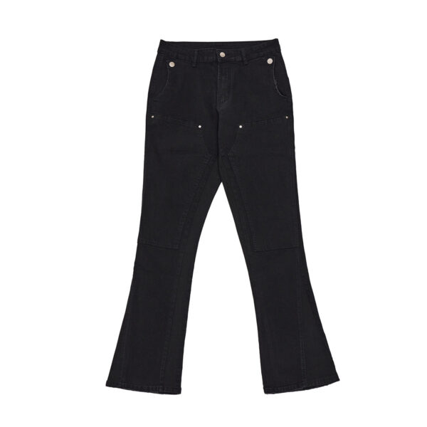 Washed Slightly White Fashion Brand American Jeans Edging Slightly Flared - Image 5