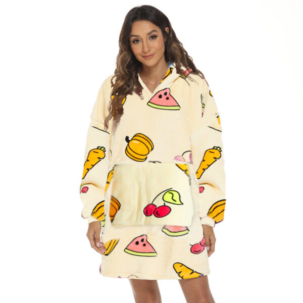 Cartoon Fruit Printed Lazy Blanket Hooded - Image 6