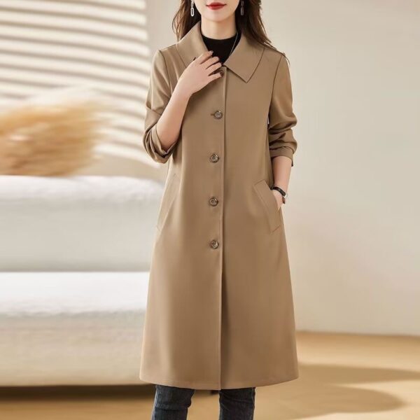 Mid-Length Spring And Autumn New Versatile Trench Thin Coat - Image 7