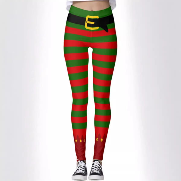 Women's Trousers Thin Elastic Christmas Theme 3D Digital Printing - Image 7