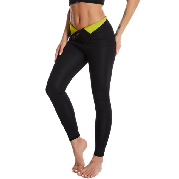 Neoprene High-waisted Trousers Nine Points Violent Sweat Suit Three Breasted - Image 4