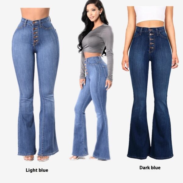Popular Slim Fit High Waist Package Hip Denim Bell-bottom Pants - Image 3