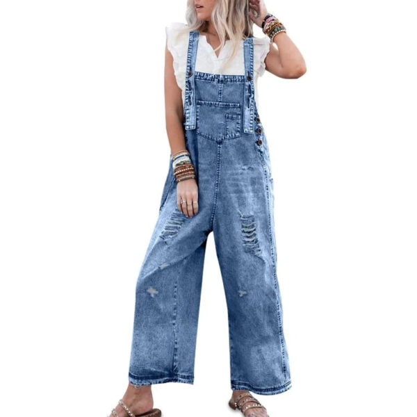 Denim Suspender Pants Loose Women's Wear - Image 4