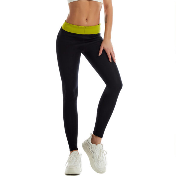 Neoprene High-waisted Trousers Nine Points Violent Sweat Suit Three Breasted - Image 2