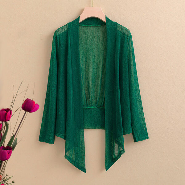 Lace-up Two-way Cardigan Temperament Stretch Coat - Image 6