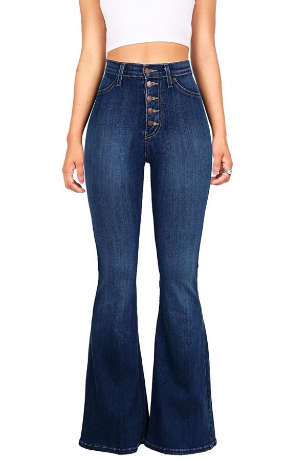 Popular Slim Fit High Waist Package Hip Denim Bell-bottom Pants - Image 5