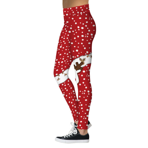 Christmas Printed Sports Hip Raise High Waist Leggings - Image 3