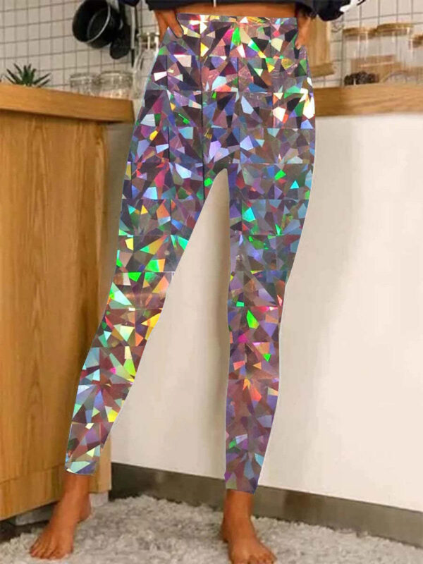 Women's Casual Tight High Waist Stretch 3D Digital Printing Leggings - Image 9