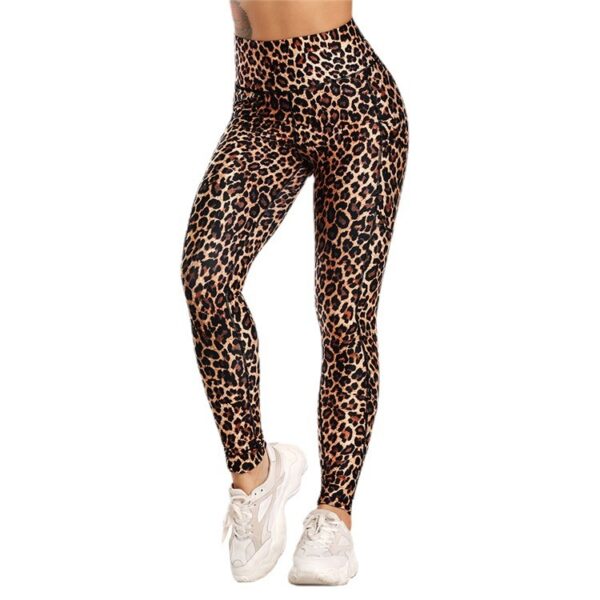 Pocket Printed Hip Raise Yoga Pants - Image 6