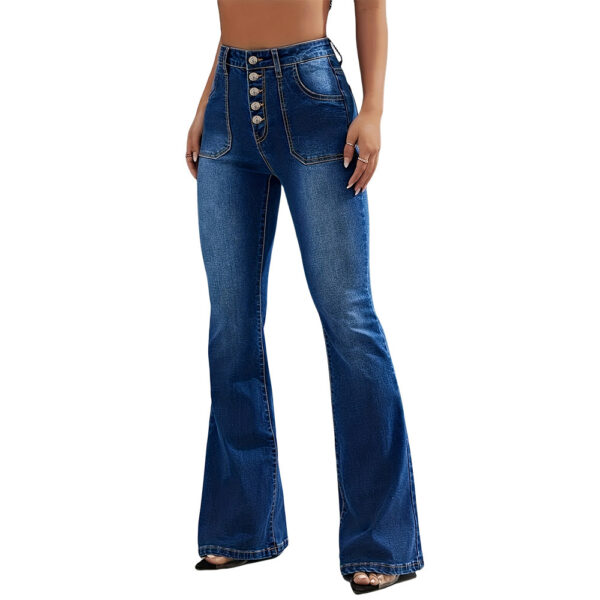 New Micro Pull American Jeans High Waist Single Breasted - Image 4